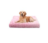 XIEMINLE Coussin lavable pour cage pour chien et animal domestique - Matelas apaisant avec housse en peluche amovible et confortable avec fond antidérapant (75 x 50 x 7 cm, rose)