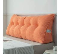XIEMINLE Coussin lombaire triangulaire pour tête de lit, coussin de soutien et de lecture pour lit, canapé, tatami, lit de jour (200 x 50 x 20 cm, orange)