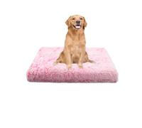 XIEMINLE Coussin orthopédique apaisant pour chien - Matelas doux pour cage de chien - Confortable avec housse amovible lavable - Tapis pour chiot avec fond antidérapant (75 x 50 x 7 cm, rose)