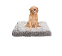 XIEMINLE Coussin orthopédique apaisant pour chien - Matelas doux pour cage de chien - Confortable avec housse amovible lavable - Tapis pour chiot avec fond antidérapant (100 x 60 x 10 cm, marron)