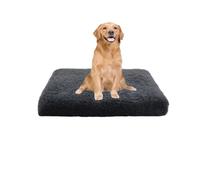 XIEMINLE Coussin orthopédique apaisant pour chien - Matelas doux pour cage de chien - Confortable avec housse amovible lavable - Tapis pour chiot avec fond antidérapant (100 x 60 x 10 cm, gris foncé)
