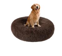 XIEMINLE Coussin rond en forme de donut pour chien - Lit moelleux anti-anxiété pour chiens de taille moyenne et grande - Lavable en machine - Matelas apaisant pour chiot avec fond antidérapant (70 cm