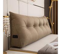 XIEMINLE Coussin triangulaire pour tête de lit, coussin ergonomique pour tête de lit, coussin de soutien lombaire confortable en forme de cale avec housse amovible, coussin de soutien lombaire (120 x