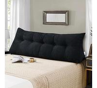 XIEMINLE Coussin triangulaire pour tête de lit, très grand lit, coussin cale, coussin de dossier, coussin lombaire, pour lit, canapé, repos, lecture de livre, 120 x 50 x 25 cm, noir