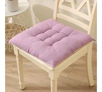 XIEMINLE Coussins de siège carrés en coton et lin avec attaches pour cuisine, salle à manger, salon, chaise de bureau, maison, jardin, terrasse (50 x 50 x 6 cm, violet)