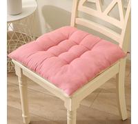 XIEMINLE Coussins de siège de bureau en coton et lin avec attaches pour cuisine, salle à manger - Coussin de chaise carré épais pour la maison, le jardin, la terrasse (30 x 30 x 3 cm, rose)