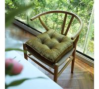 XIEMINLE Galettes de chaise d'intérieur en velours épais avec attaches pour salle à manger, salon, bureau, cuisine, jardin, terrasse, balcon (jaune)