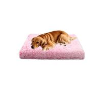XIEMINLE Grand lit apaisant pour chien - Lit en peluche douce - Coussin en mousse d'œuf avec housse amovible - Tapis orthopédique pour chiots et chiots - Avec fond antidérapant (120 x 80 x 10 cm, rose