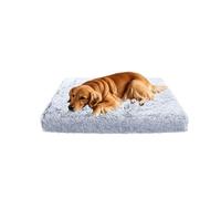 XIEMINLE Grand lit apaisant pour chien - Lit en peluche douce pour animaux de compagnie - Coussin en mousse d'œuf avec housse amovible - Tapis orthopédique pour chiot avec fond antidérapant (100 x 60