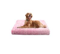 XIEMINLE Grand lit lavable doux et confortable pour cage pour chien - Coussin chaud et apaisant pour animal domestique avec housse en peluche amovible (75 x 50 x 7 cm, rose)