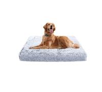XIEMINLE Grand lit lavable doux et confortable pour cage pour chien - Coussin chaud et apaisant pour animal domestique avec housse en peluche amovible (75 x 50 x 7 cm, gris clair)