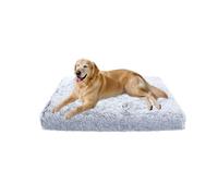 XIEMINLE Grand lit pour chien en mousse d'œuf douce - Coussin chaud et confortable - Tapis orthopédique avec housse amovible et lavable (50 x 40 x 5 cm, gris clair)