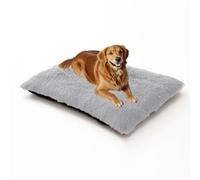 XIEMINLE Grand matelas lavable pour cage de chien - Chaud et moelleux - Pour animal domestique - Coussin doux pour chiot - Couverture en peluche avec fond antidérapant (78 x 55 x 10 cm, gris clair)