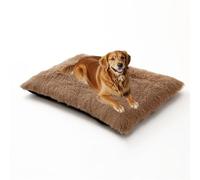 XIEMINLE Grand matelas lavable pour cage de chien - Chaud et moelleux - Pour animal domestique - Coussin doux pour chiot - Couverture en peluche avec fond antidérapant (122 x 85 x 12 cm, kaki)