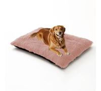 XIEMINLE Grand matelas lavable pour cage de chien - Chaud et moelleux - Pour animaux de compagnie - Coussin doux pour chiot - Couverture en peluche avec fond antidérapant (110 x 75 x 10 cm, rose)