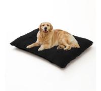 XIEMINLE Grand tapis de cage lavable pour chien - Matelas pelucheux anti-anxiété en peluche douce pour animal domestique - Coussin confortable avec fond antidérapant (65 x 48 x 8 cm, Noir)