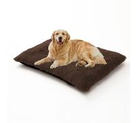 XIEMINLE Grand tapis de cage lavable pour chien - Matelas pelucheux anti-anxiété en peluche douce pour animal domestique - Coussin confortable avec fond antidérapant (65 x 48 x 8 cm, Marron)