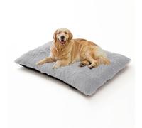 XIEMINLE Grand tapis de cage pour chien - Lavable - Anti-anxiété - En peluche douce - Coussin confortable avec fond antidérapant - 65 x 48 x 8 cm - Gris clair