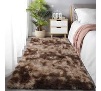 XIEMINLE Grand tapis doux et moelleux à poils longs pour chambre à coucher, salon, tapis de sol antidérapant pour chambre d'enfants (160 x 220 cm, marron)