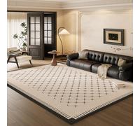 XIEMINLE Grand tapis lavable qui ne perd pas ses poils courts et doux avec envers antidérapant - tapis de sol pour salon, chambre à coucher, salle à manger (140 x 200 cm, style 6)