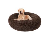 XIEMINLE Lit apaisant en forme de beignet pour chien et chat de petite, moyenne et grande taille - Coussin doux lavable avec fond antidérapant - Pour chiens de petite, moyenne et grande taille (120 cm