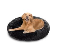 XIEMINLE Lit apaisant en forme de donut pour chien, lit rond en peluche anti-anxiété pour animal de compagnie, tapis chaud lavable avec fond antidérapant pour chiens de taille moyenne et grande (100