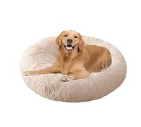 XIEMINLE Lit apaisant en forme de donut pour chien, lit rond en peluche anti-anxiété pour animal de compagnie, tapis chaud lavable avec fond antidérapant pour chien de taille moyenne et grande (140 cm