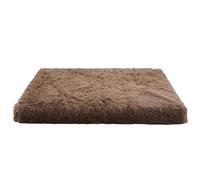 XIEMINLE Lit apaisant pour chien - Coussin lavable en peluche avec housse amovible - Matelas moelleux avec fond antidérapant (75 x 50 x 8 cm, marron)