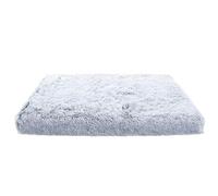 XIEMINLE Lit apaisant pour chien - Coussin lavable en peluche avec housse amovible - Matelas moelleux avec fond antidérapant (100 x 60 x 10 cm, gris clair)