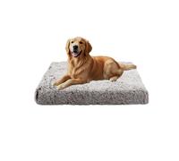 XIEMINLE Lit apaisant pour chien - Matelas lavable avec housse amovible - Coussin orthopédique chaud avec fond antidérapant - Pour chiens de petite, moyenne et grande taille (50 x 40 x 5 cm, marron)