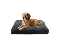 XIEMINLE Lit apaisant pour chien - Matelas lavable avec housse amovible - Coussin orthopédique chaud avec fond antidérapant pour chiens de petite, moyenne et grande taille (75 x 50 x 7 cm, gris foncé)