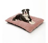 XIEMINLE Lit de cage pour chien - Matelas en peluche doux et confortable - Rembourré - Chaud - Lavable avec fond antidérapant - 122 x 85 x 12 cm - Rose