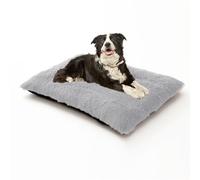 XIEMINLE Lit de cage pour chien - Matelas en peluche doux et confortable - Rembourré - Chaud - Lavable avec fond antidérapant - 78 x 55 x 10 cm - Gris clair