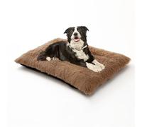 XIEMINLE Lit de cage pour chien - Matelas en peluche doux et confortable - Rembourré - Chaud - Lavable avec fond antidérapant (122 x 85 x 12 cm, kaki)