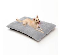 XIEMINLE Lit en peluche pour chien - Coussin chaud lavable - Doux et apaisant, rembourré et confortable - Avec fond antidérapant - pour chiens de taille moyenne et grande (110 x 75 x 10 cm, gris clair