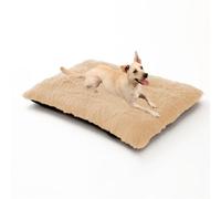 XIEMINLE Lit en peluche pour chien - Coussin chaud lavable - Doux et apaisant, rembourré et confortable - Avec fond antidérapant - pour chiens de taille moyenne et grande (78 x 55 x 10 cm, beige)