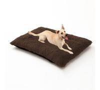 XIEMINLE Lit en peluche pour chien - Coussin chaud lavable - Doux et apaisant, rembourré et confortable - Avec fond antidérapant - pour chiens de taille moyenne et grande (110 x 75 x 10 cm, marron)