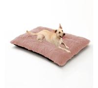 XIEMINLE Lit en peluche pour chien et animal domestique - Coussin doux et apaisant, rembourré et confortable avec fond antidérapant - pour chiens de taille moyenne et grande (65 x 48 x 8 cm, rose)