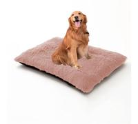 XIEMINLE Lit lavable et doux pour chien - Coussin apaisant en peluche avec housse amovible - Tapis chaud avec fond antidérapant (100 x 70 x 10 cm, rose)