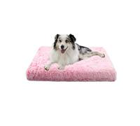 XIEMINLE Lit moelleux pour chien - Matelas apaisant en peluche chaude avec housse amovible - Tapis doux pour chiot avec fond antidérapant (75 x 50 x 7 cm, rose)
