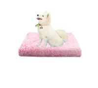 XIEMINLE Lit orthopédique apaisant pour chien avec housse amovible - Matelas plat lavable pour cage - Coussin en peluche avec fond antidérapant (120 x 80 x 10 cm, rose)