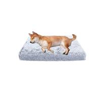 XIEMINLE Lit orthopédique doux pour chien avec housse zippée lavable et amovible pour animal domestique (75 x 50 x 7 cm, gris clair)