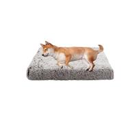 XIEMINLE Lit orthopédique doux pour chien avec housse zippée lavable et amovible - Tapis pelucheux anti-anxiété pour animal domestique (100 x 60 x 10 cm, marron)