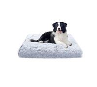 XIEMINLE Lit orthopédique en mousse pour chien avec housse amovible lavable, confortable et confortable avec fond antidérapant (120 x 80 x 10 cm, gris clair)