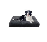 XIEMINLE Lit orthopédique en mousse pour chien avec housse amovible lavable, confortable et confortable avec fond antidérapant (50 x 40 x 5 cm, gris foncé)