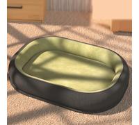 XIEMINLE Lit orthopédique pour chien - Coussin cervical à quatre côtés en mousse à mémoire de forme amovible et lavable - Lit apaisant avec fond antidérapant (90 x 75 x 14 cm, vert)