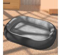 XIEMINLE Lit orthopédique pour chien - Coussin cervical à quatre côtés en mousse à mémoire de forme amovible et lavable - Lit apaisant avec fond antidérapant (55 x 40 x 14 cm, gris)