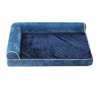 XIEMINLE Lit orthopédique pour chien - Lit en peluche apaisant et confortable avec housse amovible lavable et fond antidérapant (40 x 30 x 9 cm, bleu)