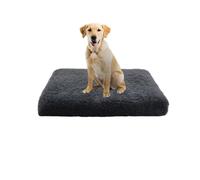 XIEMINLE Lit orthopédique pour chien - Lit en peluche pour animal domestique - Tapis apaisant avec housse amovible - Pour chiens de petite, moyenne et grande taille (50 x 40 x 5 cm, gris foncé)