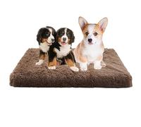 XIEMINLE Lit orthopédique pour chien - Matelas apaisant pour cage de chien avec fond antidérapant - Coussin en peluche pour chien de taille moyenne - 50 x 40 x 5 cm, kaki